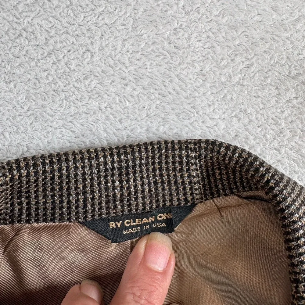 Vintage Bill Blass Brown‎ Tweed Sports Coat Mens 100% Silk Single Breasted
